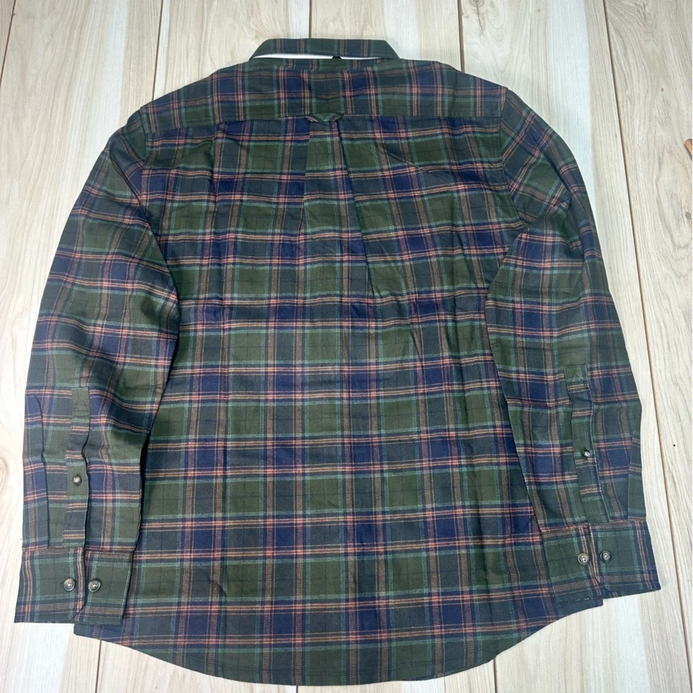 Eddie Bauer Men's Flannel Shirt Size Medium Green New - Picture 11 of 13